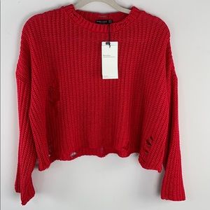 Bershka- BSKGIRL sz small knit  crop sweater Pink